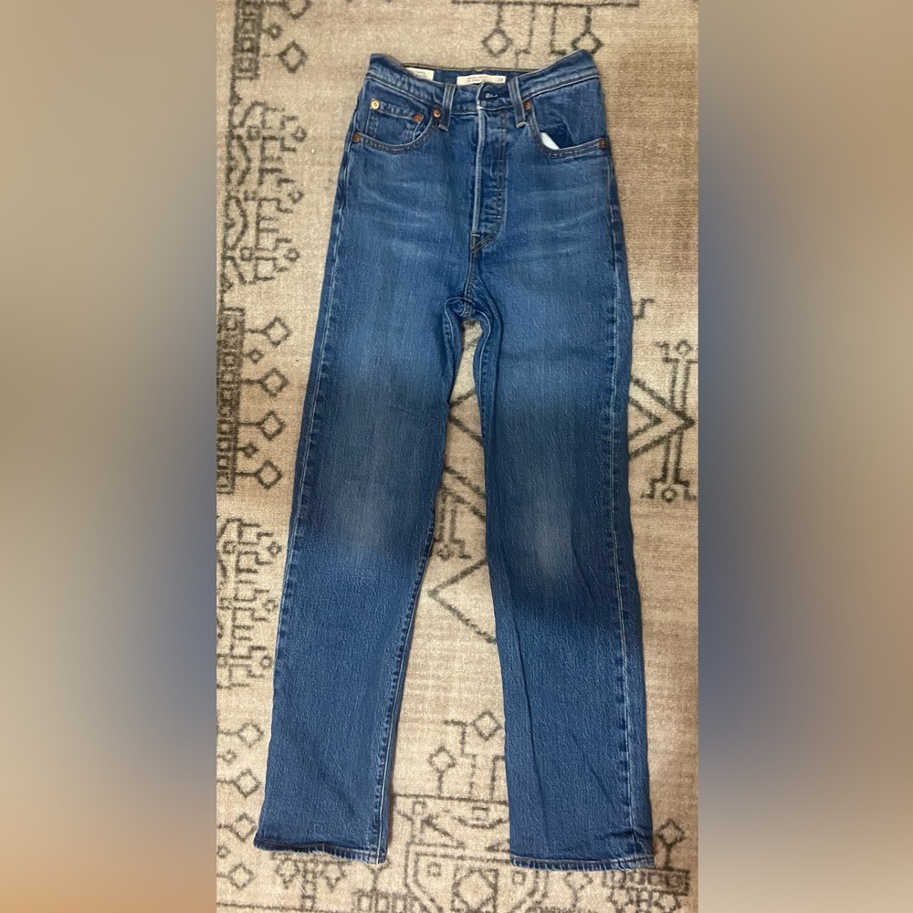 Levi's Premium Ribcage Big E High Rise Straight Leg Jeans